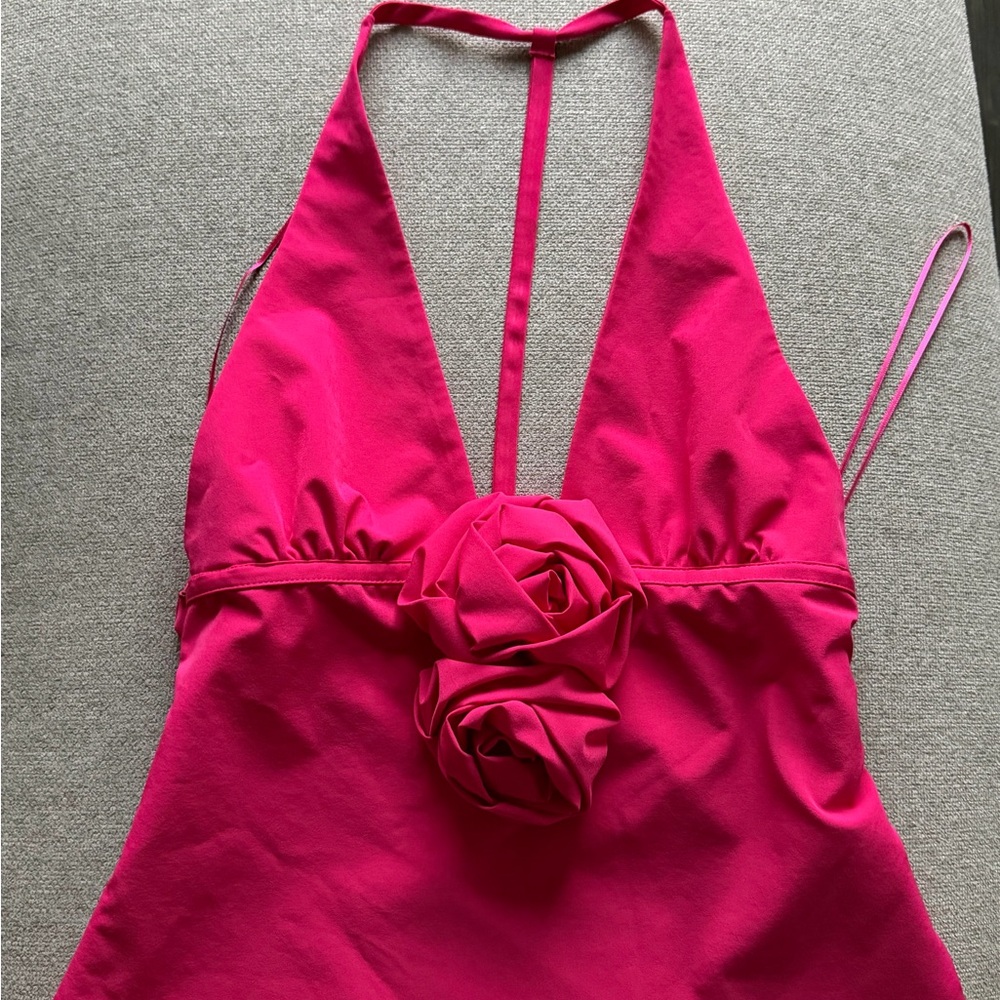Zara Vibrant Pink Camisole with Floral Detail
